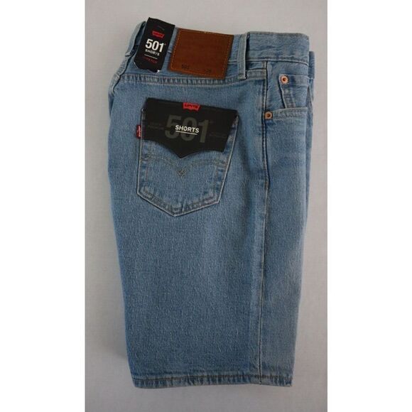 Levi's 501 Men's Sz 26 Blue Denim Hemmed Stretch Button Fly Shorts $60+ - Picture 6 of 6